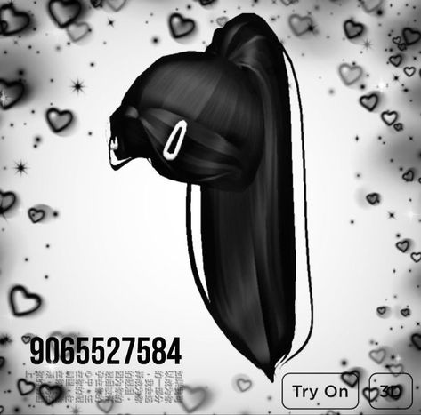 Berry Avenue Codes Hair Ponytail, Berry Avenue Hair Codes Black, Id Brookhaven Hair, Berry Avenue Black Hair Codes, Black Hair Codes, Pictures Codes, Fete Emo, Wedding Ponytail Hairstyles, Cute White Shirts