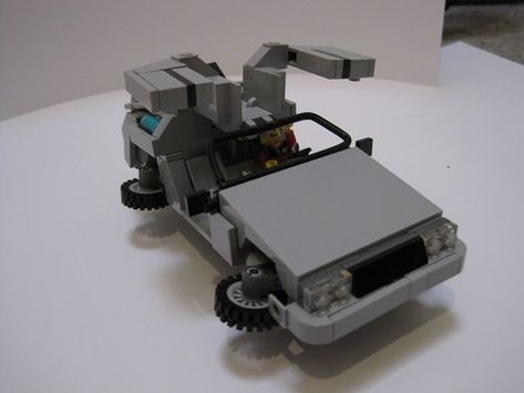 Back to the Future II Delorean Gull Wing Doors | Mark Curnow | Flickr Back To The Future Lego, Dmc 12 Delorean, Bttf Delorean, Delorean Alpha 5, Delorean Dmc-12, Lego Boards, Back To The Future, Cool Lego, Doors