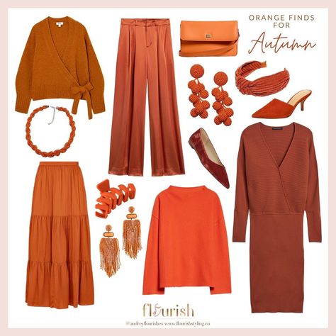 Audrey | Personal Stylist (@audreyflourishes) • Instagram photos and videos Orange Fashion Outfits, Deep Autumn Color Palette, Autumn Skin, Red Color Combinations, Deep Autumn, Orange Outfit, Orange You Glad, Fall Color Palette, Color Analysis