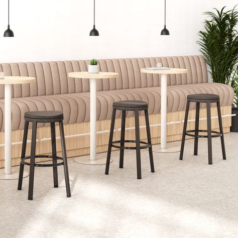 An efficient and timeless silhouette gets a modern mastering. Heceta stools meld faceted and smoothed forms to prove once again that the details make the design. Head to our link in bio to learn more. #design #furnituredesign #interiordesign #martinbrattrud #contractfurniture #workspace #seating #stool #mbstool Bar Stool Bench, Pavilion Furniture, Low Seating, Fabric Covered Walls, Davis Furniture, Armstrong Flooring, Garden Shower, Occasional Tables, Design Department