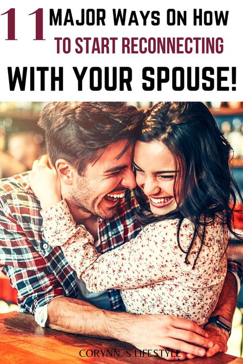 couple at the wooden table, hugging and laughing with each other. 11 Major ways on how to start reconnecting with your spouse. The Roommate, Love You Like Crazy, Dating A Married Man, Soulmate Connection, Make Him Miss You, Relationship Struggles, Relationship Psychology, Best Relationship Advice, Healthy Advice