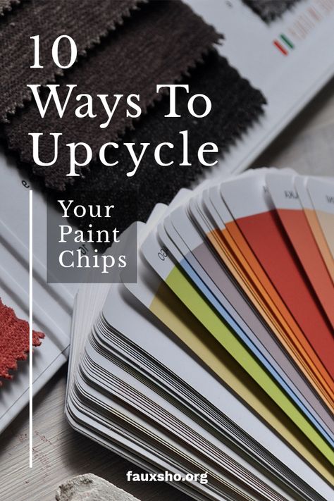 Paint chips! We all have them lying around somewhere. That's because they are so handy when selecting colors. But, once you have decided on a color, what do you do with them? Well, we can answer that with 10 ways to upcycle your paint chips. You will be pleasantly surprised with these ideas. For more info, keep reading!#upcycle #paintchips Crafts With Paint Swatches, Paint Swatch Ideas, Paint Swatch Crafts, Paint Chips Diy, Paint Samples Crafts, Paint Swatch Art, Paint Chip Cards, Paint Sample Cards, Paint Chip Crafts