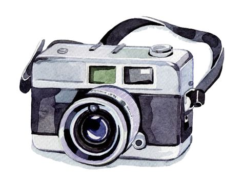 Holly Exley, Camera Clip Art, Fotocamere Vintage, Logo Foto, Leica M6, Camera Art, Polaroid Camera, 35mm Camera, Watercolor Inspiration