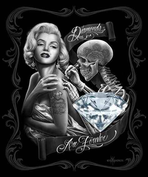 Marilyn Monroe Diamonds are Forever Blanket. Buy it wholesale online at EclipseDist.com. Great decor for cabins, trailers, home and more. A luxurious blanket. Can be used at the game, on a picnic, in the bedroom, or cuddle under it in the den while watching TV. These detailed designs bring adventure into your home yet keep you warm and cozy on those chilly domestic safaris. These blankets are extra warm, as soft as mink (also known as “Korean mink”) and have superior durability. David Gonzales Art, Marilyn Monroe Signature, Marilyn Monroe Diamonds, Marilyn Monroe Wallpaper, Marilyn Monroe Tattoo, David Gonzalez, Marilyn Monroe Artwork, Skull Bedding Sets, Arte Cholo