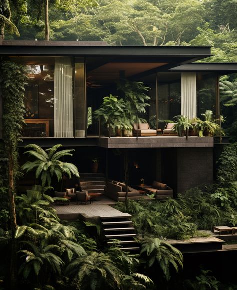 Villas Design, Tropical Modernism, Japandi House, Bali Villas, Water Architecture, Glass Houses, Amazing Houses, Concrete Architecture, Concrete Home