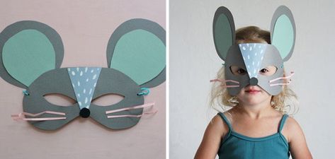 5 Antifaces de Carnaval con plantilla para imprimir Paper Mask Design, Kids Crafts Masks, Masks Diy Kids, Mask Design Ideas, Paper Mask Diy, Mouse Mask, Cool Crafts, Mouse Crafts, Mask Designs