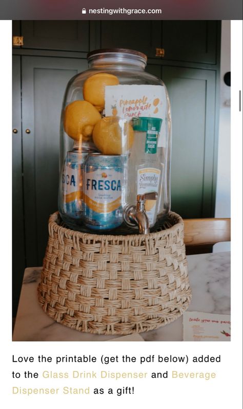 Beverage Dispenser Gift Ideas, Pitcher Gift Basket Ideas, Drink Dispenser Gift Basket, Drink Dispenser Gift Ideas, Lemonade Gift Basket, Limoncello Gift Basket, Lemonade Pitcher Gift Basket, Drink Holder Gift Basket, Lemonade Teacher Gift