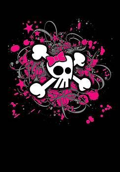 Roseanne Jones - Girly Skull Crossbones Graphic Amor Emo, Scene Pfp, Girly Skull, Black Scene, 2000s Wallpaper, Scene Icon, Punk Wallpaper, Girl Skull, Punk Poster