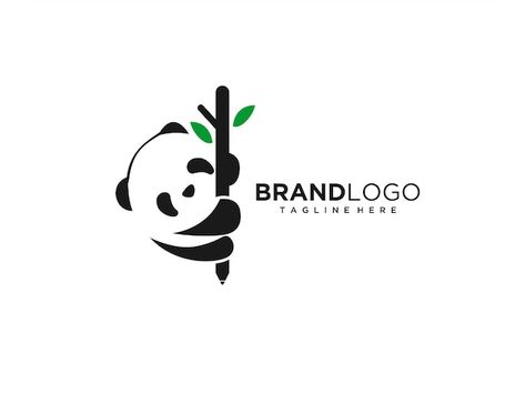 Panda Logo Design Ideas, Logo Panda, Panda Logo Design, Panda Logo, Panda Lindo, Kids Logo Design, Logo Desing, Arte Ninja, Pet Logo Design