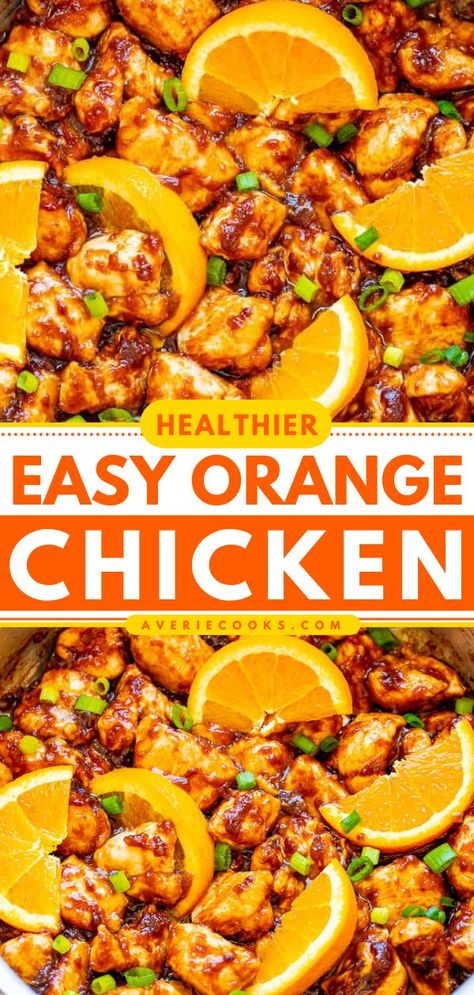 Healthier Orange Chicken, healthy recipes, chicken recipes, dinner ideas for tonight Copycat Orange Chicken, Healthy Orange Chicken, Easy Orange Chicken, Cultural Foods, Asian Meals, International Dishes, Averie Cooks, Orange Chicken Recipe, Supper Ideas