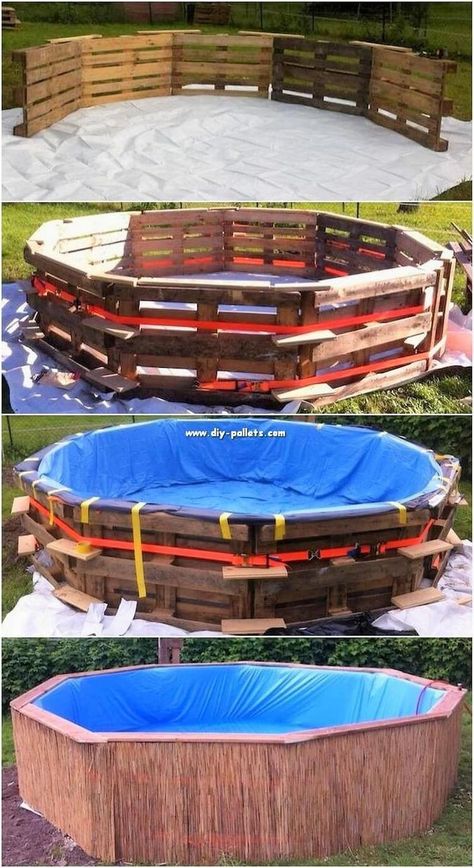 Pallet Swimming Pool, Piscina Pallet, Shipping Pallet, Wood Pallet Recycling, Pallet Home Decor, Diy Swimming Pool, Shipping Pallets, Wood Projects For Beginners, Pallet Creations