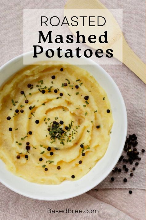 Take your side dish game to the next level with these Roasted Mashed Potatoes. They are unbelievably tasty! Mashed Potatoes Baked, Roasted Mashed Potatoes, Potatoes Mashed, Potatoes Baked, Mash Potatoes, Swiss Steak, Healthy Thanksgiving, Best Side Dishes, Vegetable Sides