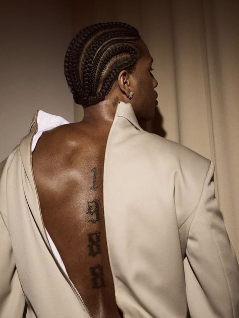 Asap Rocky Hairstyle, Asap Rocky Tattoo, Asap Rocky Hair, Rocky Tattoo, Dark Skin Tattoo, Pretty Flacko, Braids Ideas, Asap Rocky, W Magazine