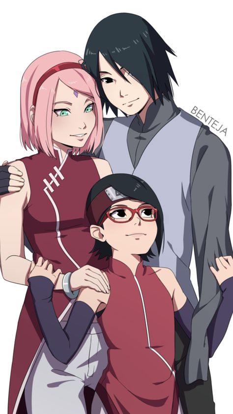 Wallpaper Phone - Sasuke, Sakura And Sarada Full HD Uchiha And Uzumaki, Mitsuki Naruto, Sasuke Shippuden, Sasuke Sakura Sarada, Naruto Team 7, Naruto Family, Uzumaki Family, Boruto Characters, Naruto Teams