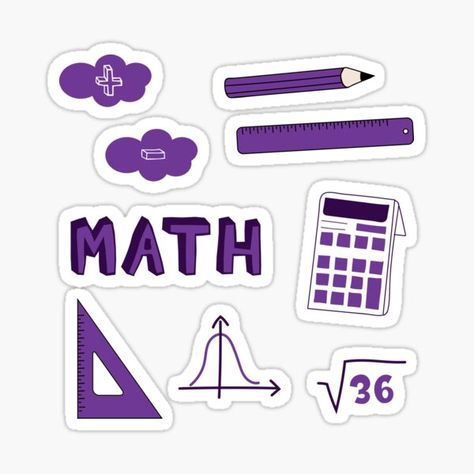 Math Portfolio Design Ideas, Subject Stickers, Math Subject, Math Stickers, Back To School Stickers, Math Design, Bell Curve, Science Stickers, Preppy Stickers