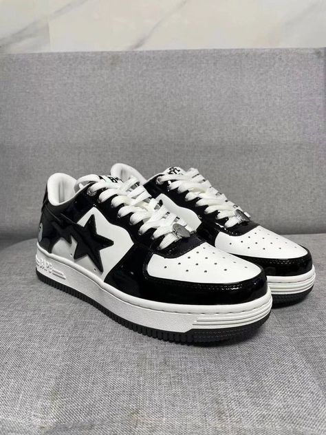 Bapesta Shoes, Bape Shoes, Black Patent Leather Shoes, Trendy Shoes Sneakers, Dr Shoes, Pretty Shoes Sneakers, All Nike Shoes, Shoes Outfit Fashion, Shoe Wishlist