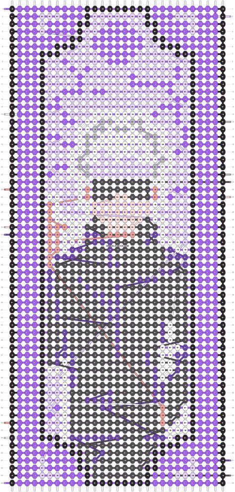 Alpha pattern #152995 | BraceletBook Jujutsu Kaisen Crochet Pattern, Jujutsu Kaisen Alpha Pattern, Alpha Patterns, Perler Beads, Friendship Bracelet Patterns, Bead Crafts, Bracelet Patterns, Friendship Bracelets, Needlework