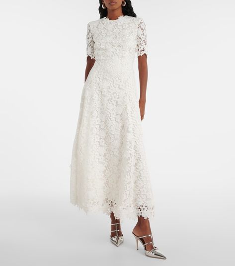 Rolie lace maxi dress in white - Safiyaa | Mytheresa White Lace Maxi Dress, Lace Maxi, Style Maxi Dress, Designer Shorts, Lace Maxi Dress, White Maxi Dresses, Lithuania, Valentino Garavani, White Lace