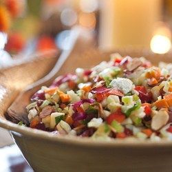 "Use a Spoon" Chopped Salad - EatingWell.com Chopped Salad Recipe, Spoon Salad, Salad Cucumber, Chopped Salad Recipes, Best Salad Recipes, Chopped Salad, Salad Bowl, Healthy Salads, Delicious Salads