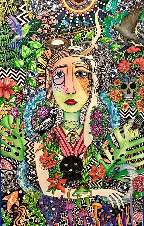 Watercolour & gouache 66 x 101cm ~ Julia Trembicki Julia Trembicki, Native Artwork, Art Brut, Abstract Art Inspiration, Gcse Art, Paper Collage, Graffiti Art, Artist Art, Whimsical Art