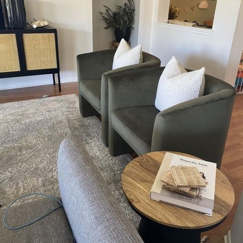 Velvet chairs living room