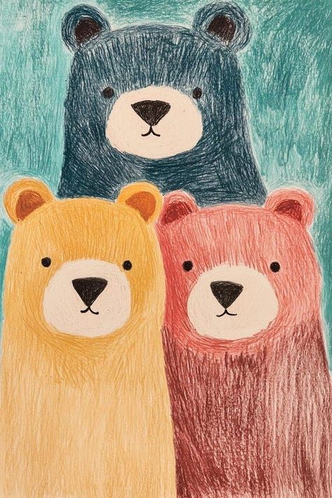 Whimsical Bear Family Canvas Print Colorful Wall Art Cute Home Decor Digital Download Inspired by Folk Art by CustomCanvasCurators Check out this adorable bear family canvas print! 🐻🎨 Perfect for adding a pop of color and charm to any child's room or playful space. The vibrant hues and whimsical style make it a delightful conversation starter for both kids and adults. And the best part? You can get it as a digital download or printed canvas to suit your decorating needs. Brighten up your ho... Whimsical Bear Art, Whimsy Aesthetic, Bears Illustration, Black Bears Art, Expressive Faces, Bear Artwork, Bear Cute, Family Canvas, Bear Family