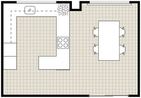 9x12 Kitchen Layout, Kitchen With Sliding Glass Door Layout, Kitchen Layout Plans U Shape, U Shaped Kitchen Layout, Kitchen With A Peninsula, Mixed Wood Tones, Peninsula Kitchen Layout, U Shaped Kitchen With Peninsula, Kitchen Blueprints