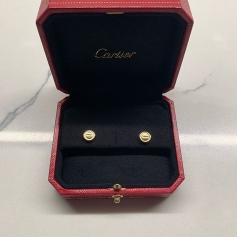 Cartier LOVE Earrings 18K Yellow Gold Gold Earrings Cartier, Cartier Stud Earrings, Cartier Love Earrings, 90s Jewellery, 90s Jewelry, Cartier Earrings, Love Earrings, Cartier Jewelry, Cartier Love