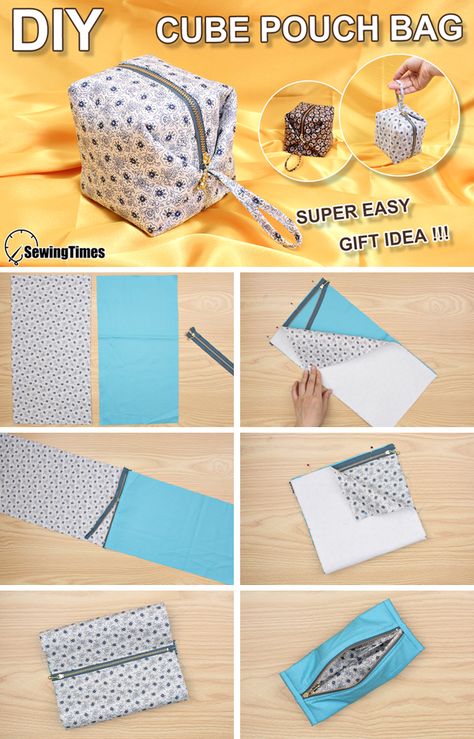 Makeup Bags Diy Easy Sewing Patterns, Pouch Patterns To Sew, Small Bags To Sew, Diy Pouch Bag, Sewing Gift Ideas, Diy Pouch, Tutorial Sewing, Christmas Stockings Diy, Pouch Diy