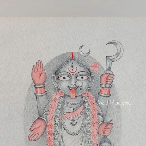 Lipan Art, Kali Puja, Kali Maa, Bengali Art, Mythological Characters, Maa Kali, Durga Painting, Art Tutorials Watercolor, Easy Doodles