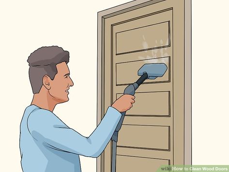 How to Clean Wood Doors: 10 Steps (with Pictures) - wikiHow Clean Doors, Clean Wood Blinds, Cleaning Wood Blinds, Old Wood Doors, Cleaning Cabinets, Clean Wood, Fake Wood, Stained Doors, Old Wooden Doors