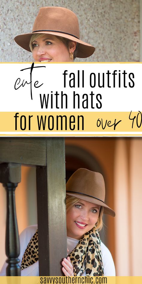 One of the easiest ways to add some spunk to a fall outfit is to add a hat. As much as I like a straw hat in the summer, I love wearing wool felt hats in the fall and winter. Here are nine cute and easy fall outfits that are perfectly balanced with a hat. Brown Suede Hat Outfit, Fall Hats For Women Short Hair, How To Wear A Fedora Women Winter, Fall Outfit With Hat Women, How To Wear A Hat With Short Hair Winter, Styles With Hats For Women, Fall Winter 2022 2023 Trends Hats, Women Hats Fashion Winter, Hats For Fall Women