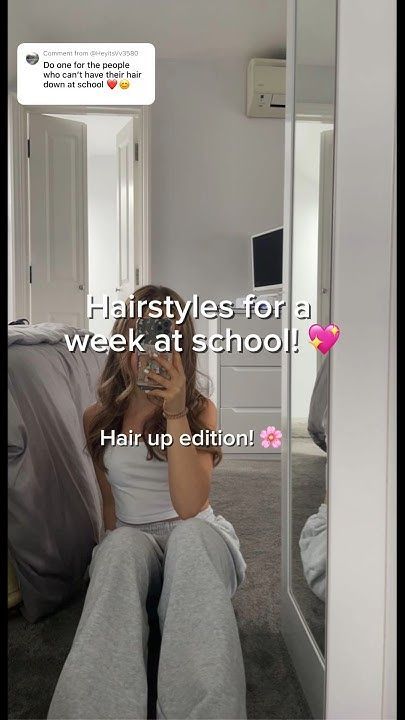 Hairstyles for a week at school!! hair up edition! 🤍🤍🤍 Hairstyles Of The Week For School, School Hairstyles For Pe, Easy Hairstyles For School Updo, Hairstyles For The Last Day Of School, Hair Inspo For School Easy, Hairstyle Ideas For School Easy, Cute Easy Hair Styles For School Fast, Easy Quick Hairstyles For School, Cute Short Hairstyles For School