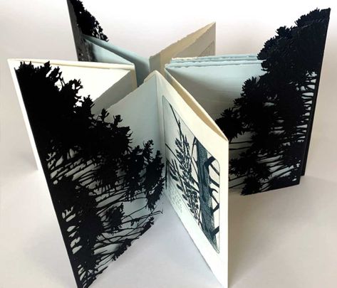 3 Little Artist Book Projects | Kim Herringe Book Linocut, Arte Pop Up, Star Book, Tunnel Book, Concertina Book, Accordion Book, Bookmaking, Book Sculpture, Wood Book