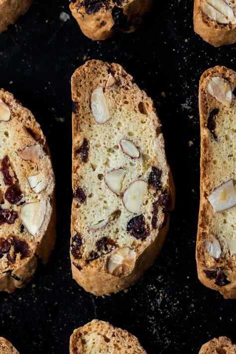 Eggless biscotti with almonds and cranberries - Lazy Cat Kitchen Eggless Biscotti, Eggless Biscotti Recipe, Paan Ice Cream Recipe, Recipe With Almonds, Cooking Shooking, Lazy Cake, Egg Substitutes, Rusk Recipe, Almond Biscotti Recipe