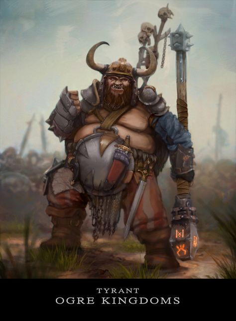 Ogre Kingdoms: Tyrant Ogre from Warhammer by Cesede Warhammer Ogre Kingdoms, Warhammer Ogre, Grey Mountains, Warhammer Fantasy Roleplay, D D Monsters, Mythical Beast, Monster Design, Art Characters, Warhammer Fantasy