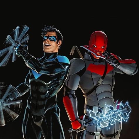 Nightwing And Red Hood Brothers, Nightwing And Red Hood Matching Pfp, Night Wing And Red Hood, Red Nightwing, Red Hood And Nightwing, Nightwing And Red Hood, Redhood Nightwing, Batman And Nightwing, Nightwing Red Hood