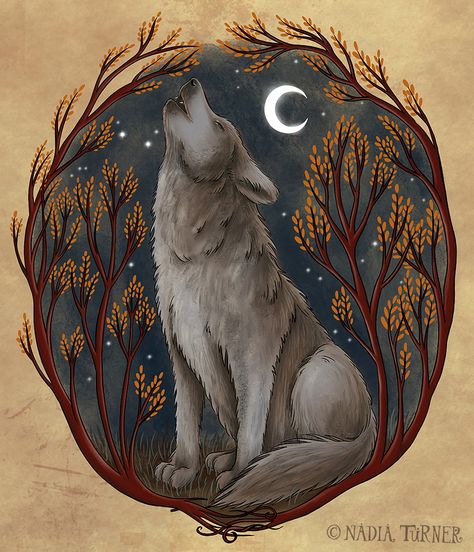 The Witch's Familiar - Wild Wolf by Nadia Turner Witch's Familiar, Nadia Turner, Witches Familiar, Pagan Art, Witchy Wallpaper, Wild Wolf, Fox Art, Witch Art, Goddess Art