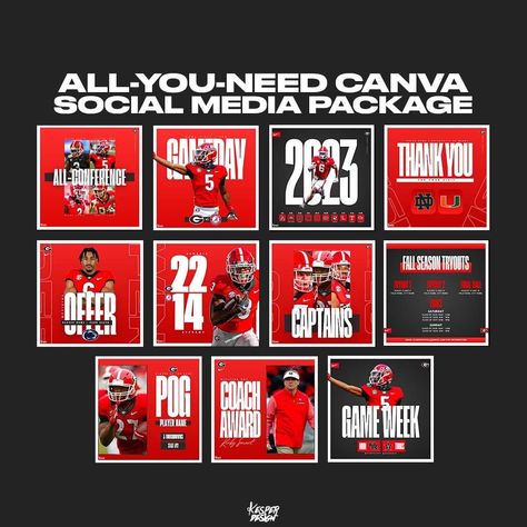 Professional sports team Canva Instagram templates for gameday, committed, tryouts, etc. #Canva #Instagram #Sports #Team . #Sports_Marketing_Design #College_Sports_Graphics #Canva_Instagram_Templates #Sports_Advertising Canva Instagram Templates, Sports Advertising, Sports Design Ideas, Social Media Packages, Sports Templates, Sports Design Inspiration, Sport Poster Design, Publicidad Creativa, Sports Marketing