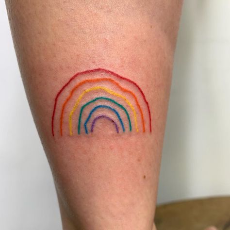 Rainbow Tattoo, Gay Tattoo, 16 Tattoo, Pride Tattoo, Rainbow Tattoos, Handpoke Tattoo, 4 Tattoo, Poke Tattoo, 1 Tattoo