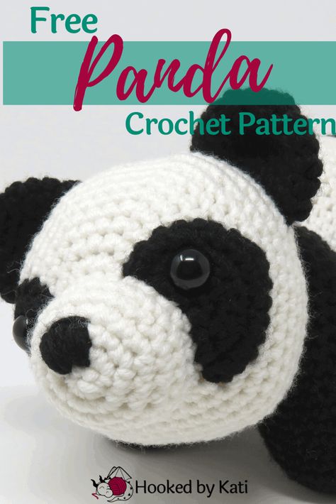 Ying the Panda | Free Crochet Pattern | Hooked by Kati Panda Crochet Pattern, Crochet Applique Patterns Free, Bookmark Pattern, Crochet Bookmark, Crochet Kids Hats, Animal Crochet, Crochet Panda, Amazing Crochet, Creative Crochet