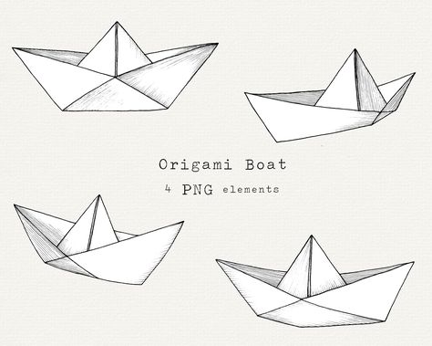 Origami Sailboat, Boat Png, Boat Tattoo, Boat Illustration, Boat Drawing, Origami Boat, Cute Graphics, Art Origami, 4 Elements