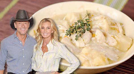 Before Tim McGraw was the country powerhouse he is today, he was in a small kitchen in Nashville, on the phone with his grandmother learning how to make chicken & dumplings. McGraw says he found out he could feed a ton of people for around $5 with this recipe, so he made it all the time, incl Chicken Dumplings Recipe, Chicken Dumplings, Celebrity Recipes, Dumplings Recipe, Faith Hill, Dumpling Recipe, Main Course Recipes, Tim Mcgraw, On The Phone