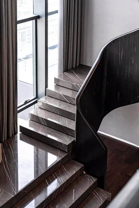 Awesome Granite Staircase Designs - Engineering Discoveries Stairs Tiles Design, Granite Stairs, درج السلم, Staircase Design Modern, Stairs Design Interior, Marble Stairs, Escalier Design, Stair Railing Design, Stairs Design Modern