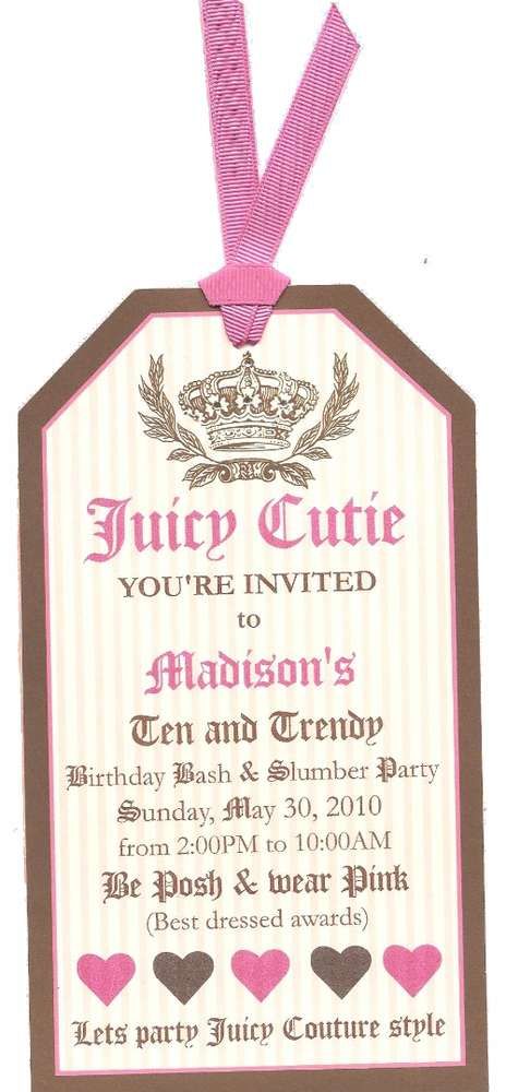 Juicy Couture Party Theme, Juicy Couture Birthday Party Ideas, Y2k Invitation, Juicy Couture Birthday, Cheetah Birthday, Birthday 13, Bday Party Invitations, Slumber Party Birthday, 18th Birthday Party Themes