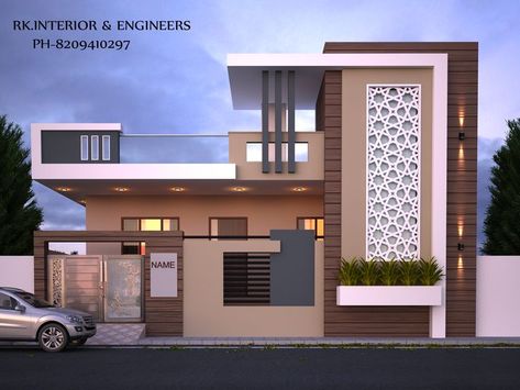 Home Front Elevation, Indian House Exterior Design, Single Floor House Design, Detail Arsitektur, Eksterior Modern, House Outer Design, Small House Front Design, Small House Elevation, House Balcony Design