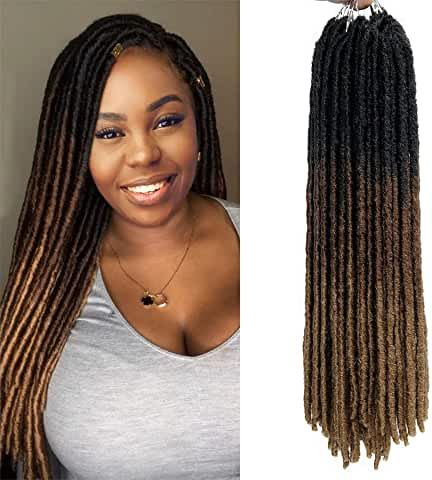 Amazon.com: faux locs - International Shipping Eligible Soft Faux Locs, Ombre Crochet Braids, Braids Dreadlocks, Ombre Crochet, Braided Dreadlocks, Faux Locs Crochet, Locs Crochet, Crochet Hair Extensions, Faux Locs Hairstyles