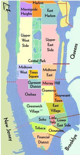 Map of some Manhattan neighborhoods. Stuyvesant Town, Manhattan Neighborhoods, Ny Map, Nyc Neighborhoods, Nyc Map, Lake George Village, New York Vacation, Voyage New York, New York City Map