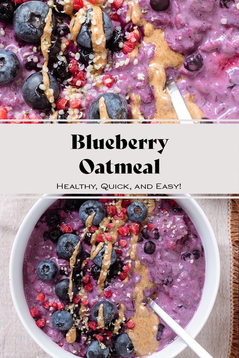 This blueberry oatmeal is incredibly easy to make and so creamy and flavorful! You can make it fully vegan and it's really versatile - use any berries you like! Top with more berries, nut butter, and seeds or nuts. The best oatmeal you'll make this week and our go-to! Oats With Milk, The Best Oatmeal, Berry Oatmeal, Blueberry Overnight Oats, Best Brunch Recipes, Breakfast Oatmeal, Blueberry Oatmeal, Plant Based Breakfast, Best Oatmeal