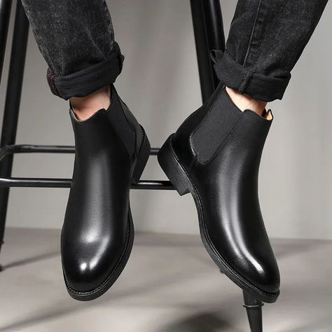 none Mens Autumn Boots, Formal Boots Mens, Elegant Chelsea Boots, Retro Chelsea, Formal Boots, Chelsea Boots Leather, Chelsea Shoes, Mens Dress Boots, Chelsea Boots Mens